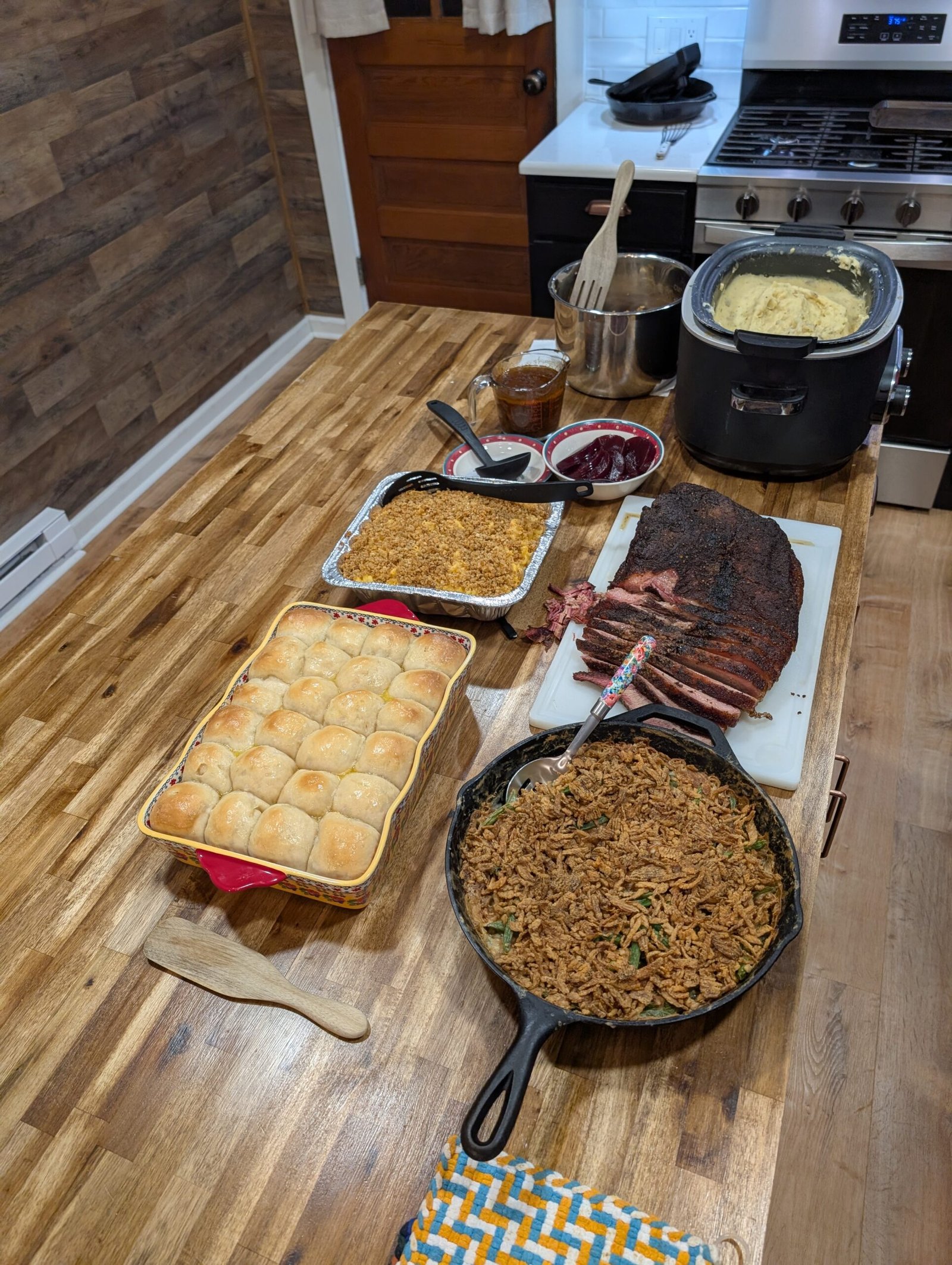 Our Thanksgiving 2025 spread – all made from scratch (except the pies!)